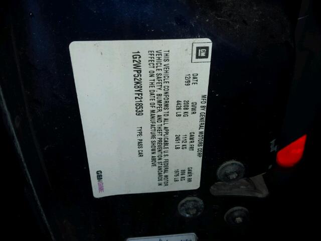 1G2WP52K8YF218539 - 2000 PONTIAC GRAND PRIX Մանուշակագույն լուսանկար 10