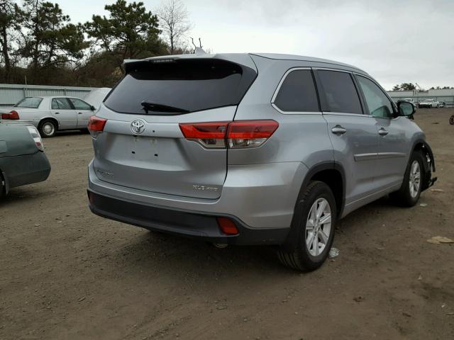 5TDJZRFH5HS422477 - 2017 TOYOTA HIGHLANDER SILVER photo 4