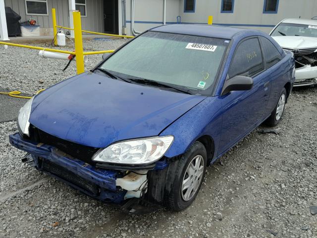 1HGEM22145L059393 - 2005 HONDA CIVIC DX V BLUE photo 2