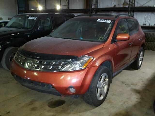 JN8AZ08W05W429053 - 2005 NISSAN MURANO SL ORANGE photo 2