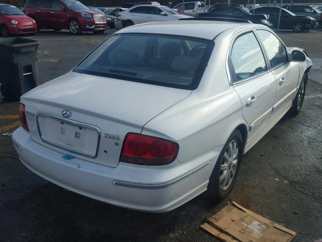 KMHWF35H53A880437 - 2003 HYUNDAI SONATA GLS WHITE photo 4