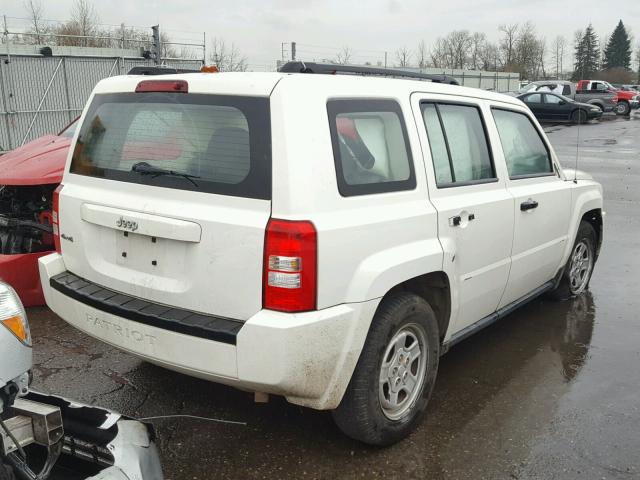 1J8FF28WX7D341947 - 2007 JEEP PATRIOT SP WHITE photo 4