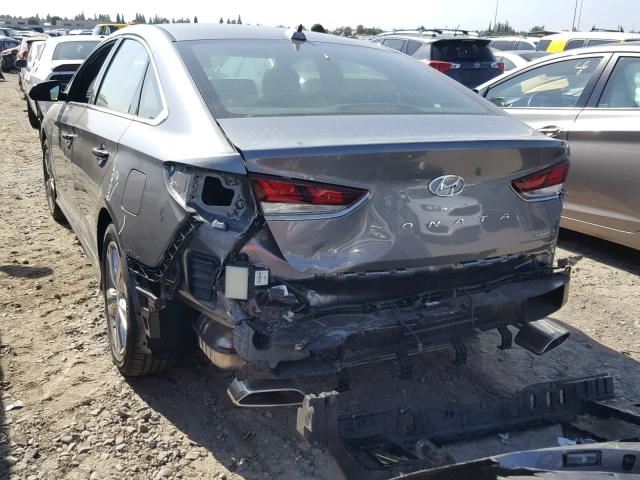 5NPE34AF6JH707342 - 2018 HYUNDAI SONATA SPO GRAY photo 3