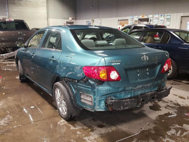 2T1BU4EEXAC426486 - 2010 TOYOTA COROLLA BA GREEN photo 3