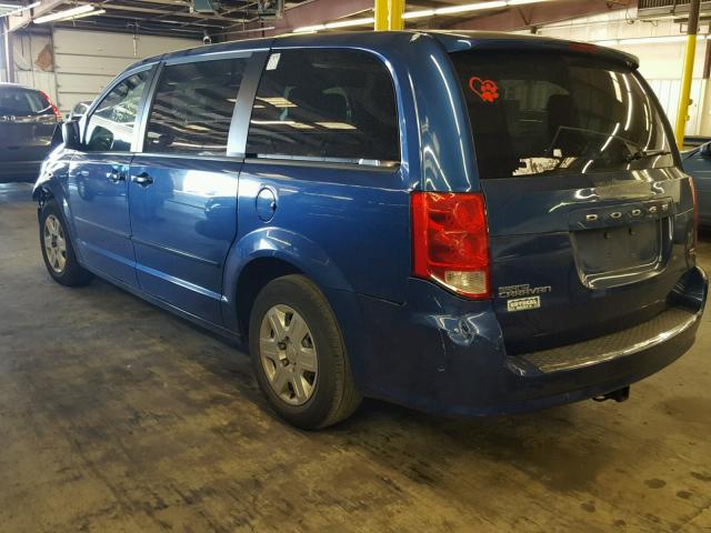 2D4RN4DG5BR707386 - 2011 DODGE GRAND CARA BLUE photo 3