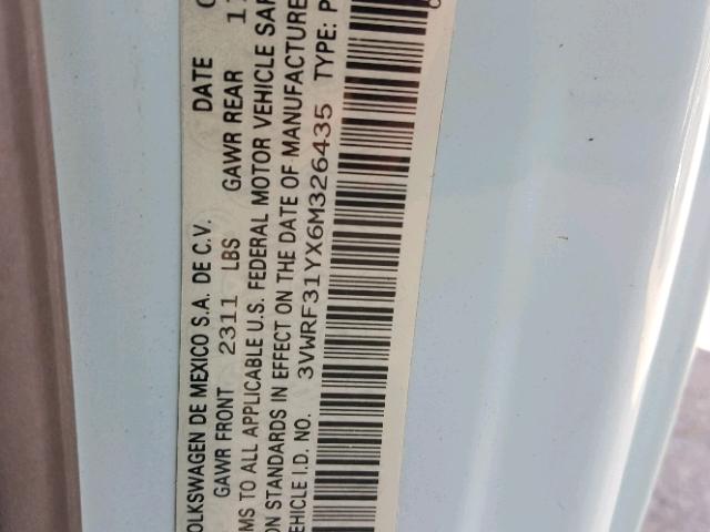 3VWRF31YX6M326435 - 2006 VOLKSWAGEN NEW BEETLE Mavi foto 10