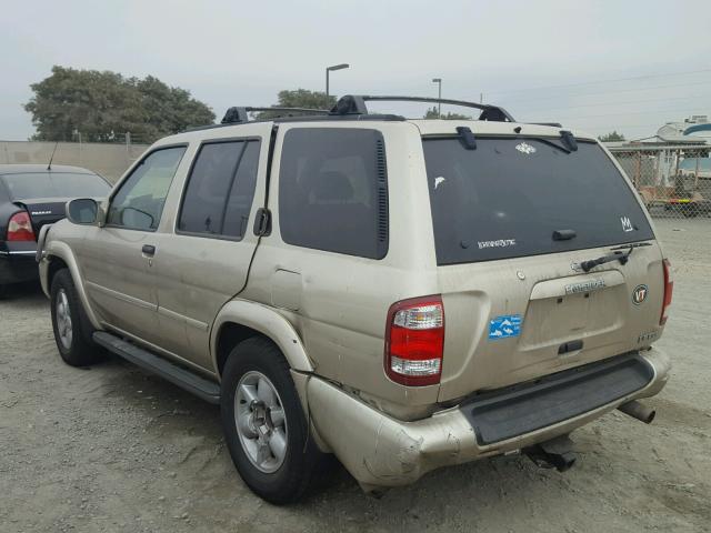 JN8DR09Y61W574136 - 2001 NISSAN PATHFINDER GOLD photo 3