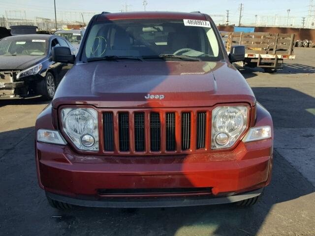 1J8GP28K28W212668 - 2008 JEEP LIBERTY SP BURGUNDY photo 9