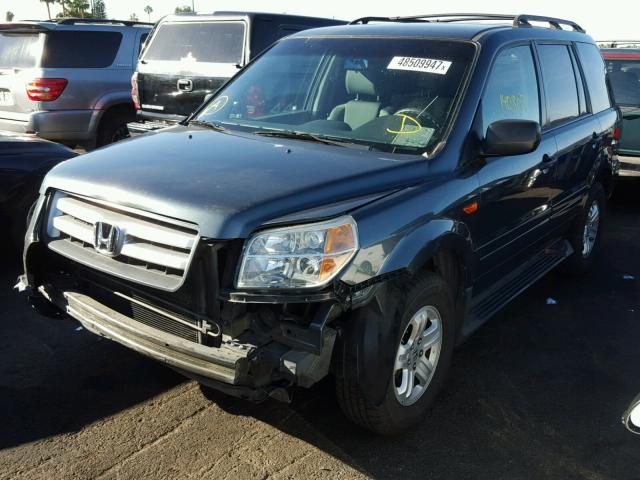 5FNYF281X6B030093 - 2006 HONDA PILOT LX BLUE photo 2