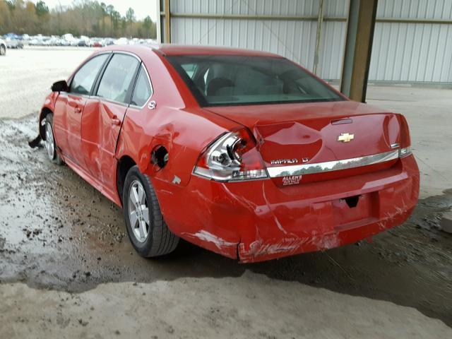 2G1WT57K391316329 - 2009 CHEVROLET IMPALA 1LT RED photo 3