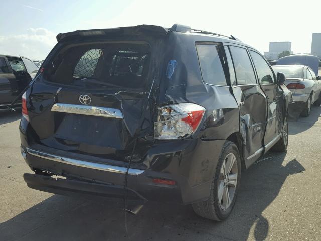 5TDYK3EH3DS117085 - 2013 TOYOTA HIGHLANDER BLACK photo 4