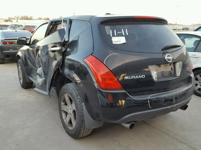 JN8AZ08T35W314100 - 2005 NISSAN MURANO SL BLACK photo 3