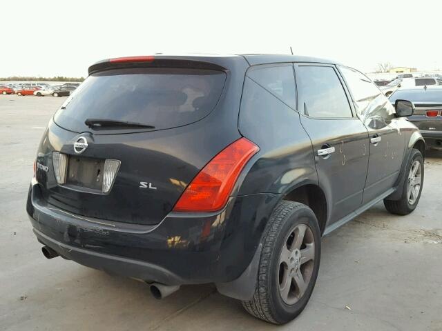 JN8AZ08T35W314100 - 2005 NISSAN MURANO SL BLACK photo 4