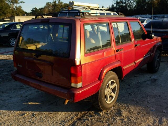 1J4FT68S7XL560630 - 1999 JEEP CHEROKEE S RED photo 4