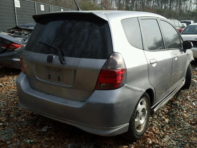 JHMGD38617S058273 - 2007 HONDA FIT S SILVER photo 4