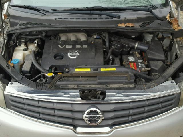 5N1BV28U57N137201 - 2007 NISSAN QUEST S SILVER photo 7