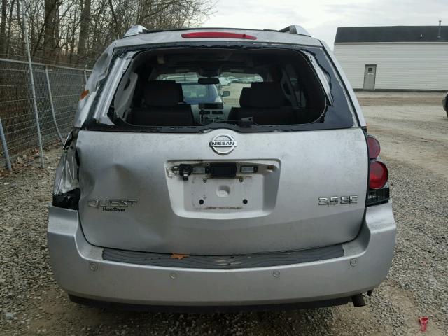 5N1BV28U57N137201 - 2007 NISSAN QUEST S SILVER photo 9