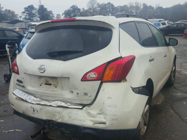 JN8AZ18U69W102408 - 2009 NISSAN MURANO S WHITE photo 4