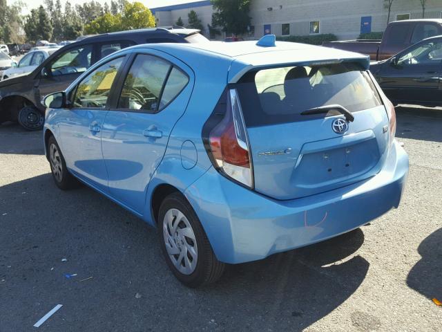 JTDKDTB37G1139228 - 2016 TOYOTA PRIUS C BLUE photo 3