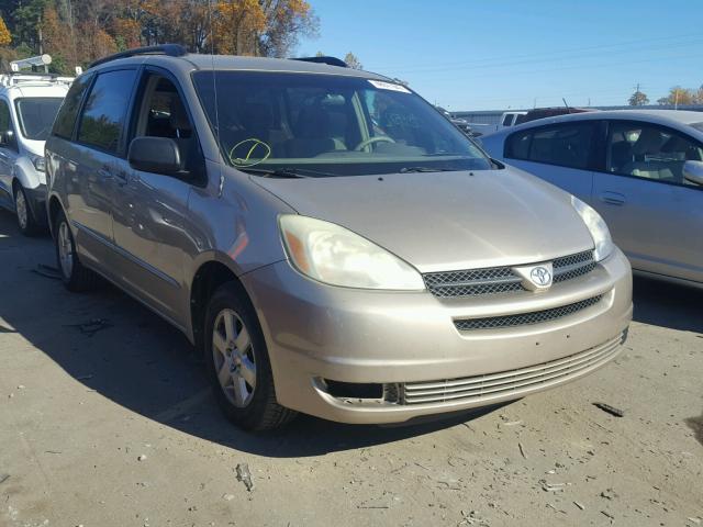 5TDZA23C64S102606 - 2004 TOYOTA SIENNA CE BEIGE photo 1