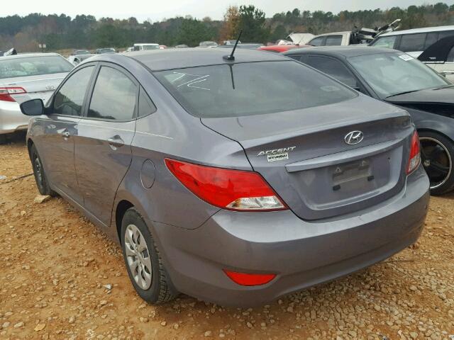 KMHCT4AE8GU103283 - 2016 HYUNDAI ACCENT SE GRAY photo 3