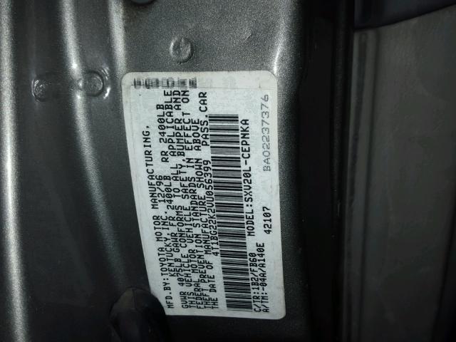 4T1BG22K2VU056399 - 1997 TOYOTA CAMRY CE TAN photo 10