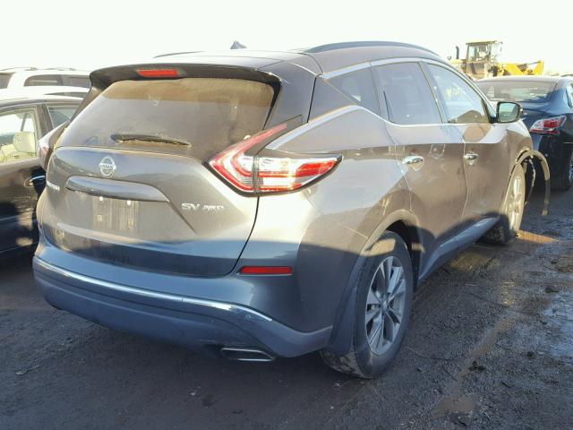 5N1AZ2MH8FN209094 - 2015 NISSAN MURANO S GRAY photo 4