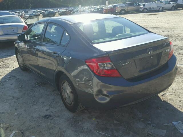 2HGFB2F69CH520016 - 2012 HONDA CIVIC HF GRAY photo 3