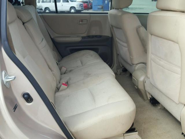 JTEEP21A160156685 - 2006 TOYOTA HIGHLANDER BEIGE photo 6