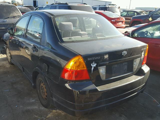 JS2RA41S435163887 - 2003 SUZUKI AERIO S BLACK photo 3