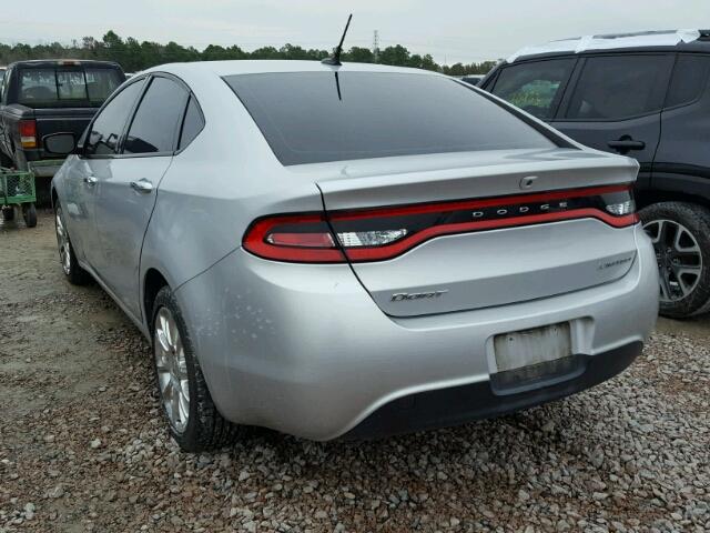 1C3CDFCA5DD210508 - 2013 DODGE DART LIMIT SILVER photo 3