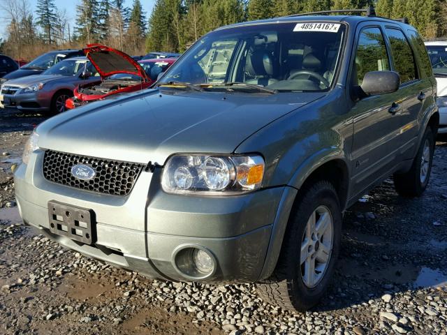 1FMCU96HX6KA79270 - 2006 FORD ESCAPE HEV GREEN photo 2