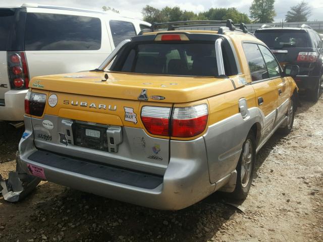 4S4BT62C436113635 - 2003 SUBARU BAJA SPORT YELLOW photo 4