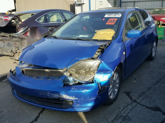 SHHEP33593U407703 - 2003 HONDA CIVIC SI BLUE photo 2