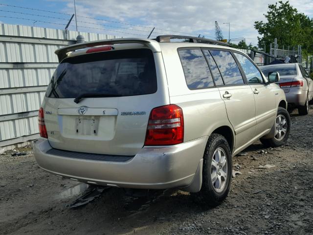 JTEGF21A330094018 - 2003 TOYOTA HIGHLANDER BEIGE photo 4