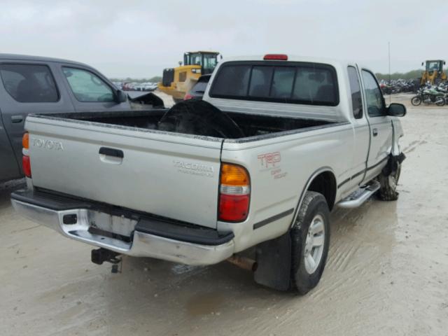 5TESN92N4YZ710697 - 2000 TOYOTA TACOMA XTR SILVER photo 4