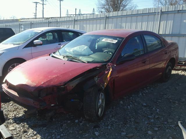 1B3EL46R96N156237 - 2006 DODGE STRATUS SX MAROON photo 2