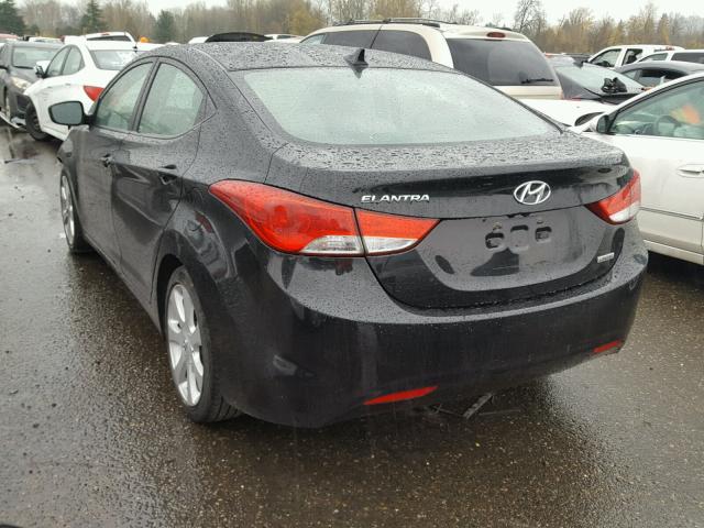 KMHDH4AE5CU183433 - 2012 HYUNDAI ELANTRA GL BLACK photo 3