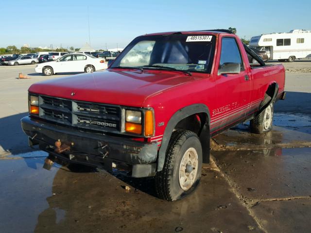 1B7GG66X3KS070942 - 1989 DODGE DAKOTA SPO RED photo 2