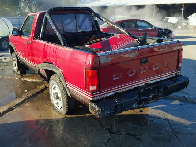 1B7GG66X3KS070942 - 1989 DODGE DAKOTA SPO RED photo 3