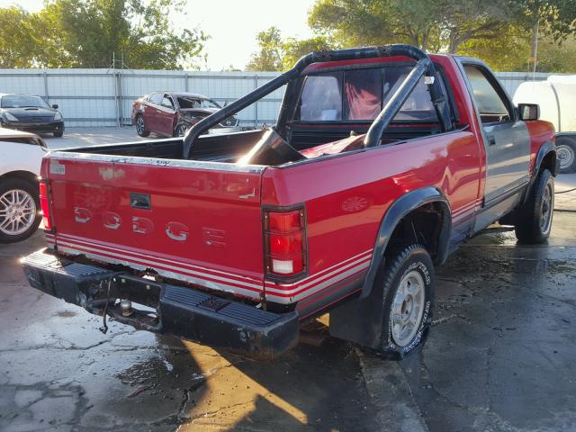 1B7GG66X3KS070942 - 1989 DODGE DAKOTA SPO RED photo 4