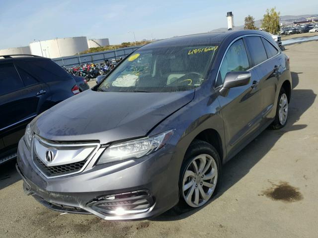 5J8TB3H50HL010435 - 2017 ACURA RDX TECHNO GRAY photo 2