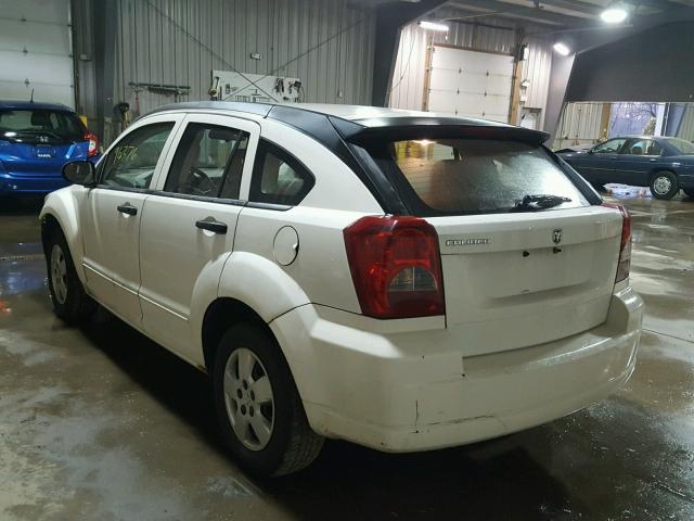 1B3HB28B97D284764 - 2007 DODGE CALIBER WHITE photo 3