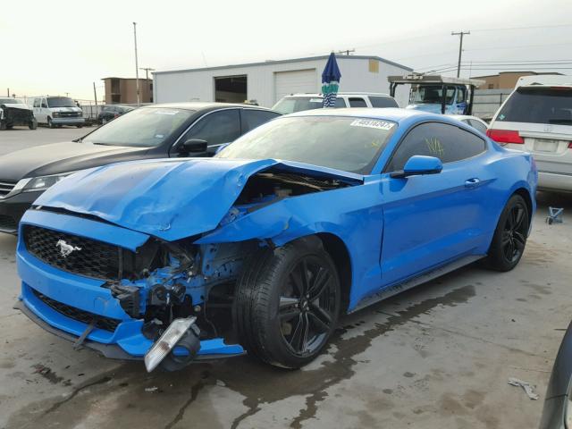 1FA6P8TH1H5240815 - 2017 FORD MUSTANG BLUE photo 2