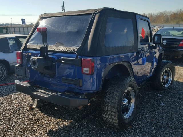 1J4FA24149L737729 - 2009 JEEP WRANGLER X BLUE photo 4