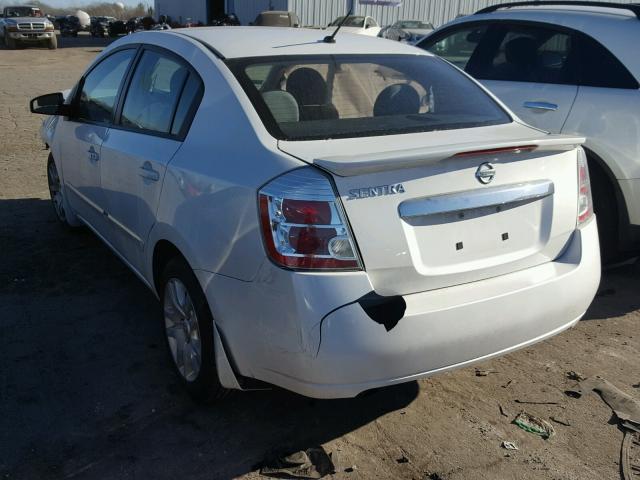 3N1AB6AP6CL738151 - 2012 NISSAN SENTRA 2.0 WHITE photo 3