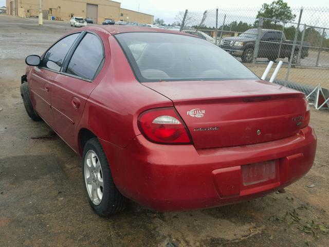 1B3ES56C95D246061 - 2005 DODGE NEON SXT RED photo 3