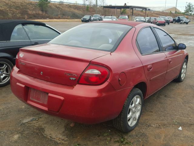 1B3ES56C95D246061 - 2005 DODGE NEON SXT RED photo 4