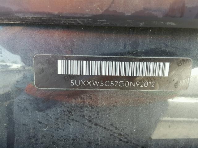 5UXXW5C52G0N92012 - 2016 BMW X4 XDRIVE3 CHARCOAL photo 10