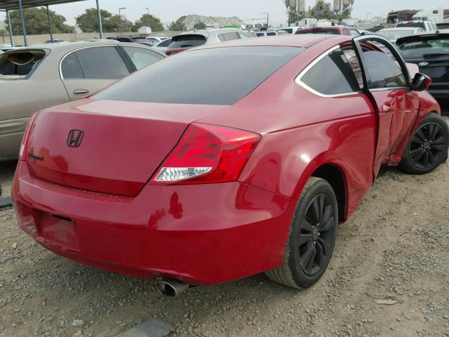 1HGCS1A34CA009015 - 2012 HONDA ACCORD LX RED photo 4